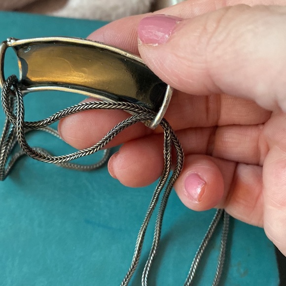 Necklace in black & silver with toggle - Picture 5 of 7